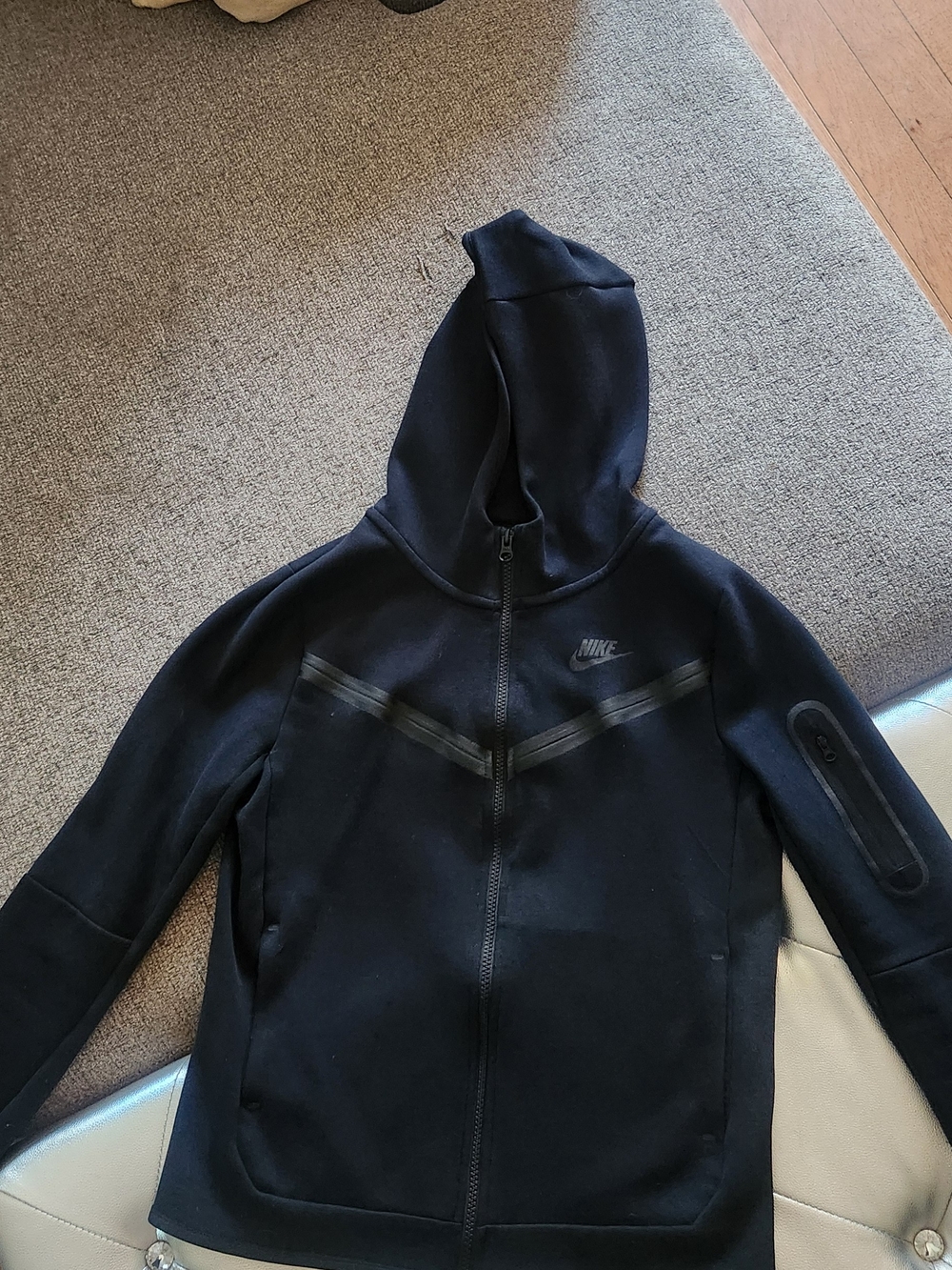 Nike Black Hooded Performance Zip Jacket YOUTH
